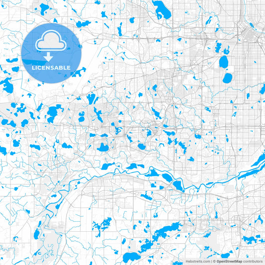 Rich detailed vector map of Eden Prairie, Minnesota, USA