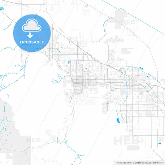 Rich detailed vector map of Palm Desert, California, United States of America