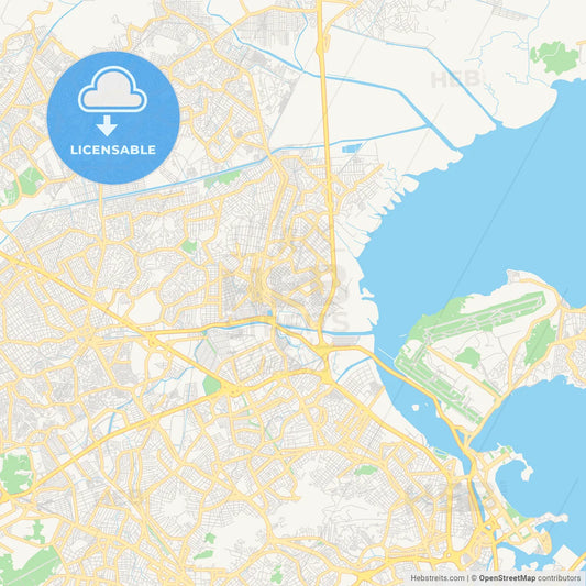 Printable street map of Duque de Caxias, Brazil
