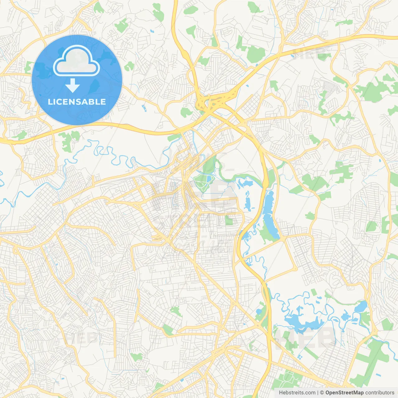 Printable street map of Itaquaquecetuba, Brazil