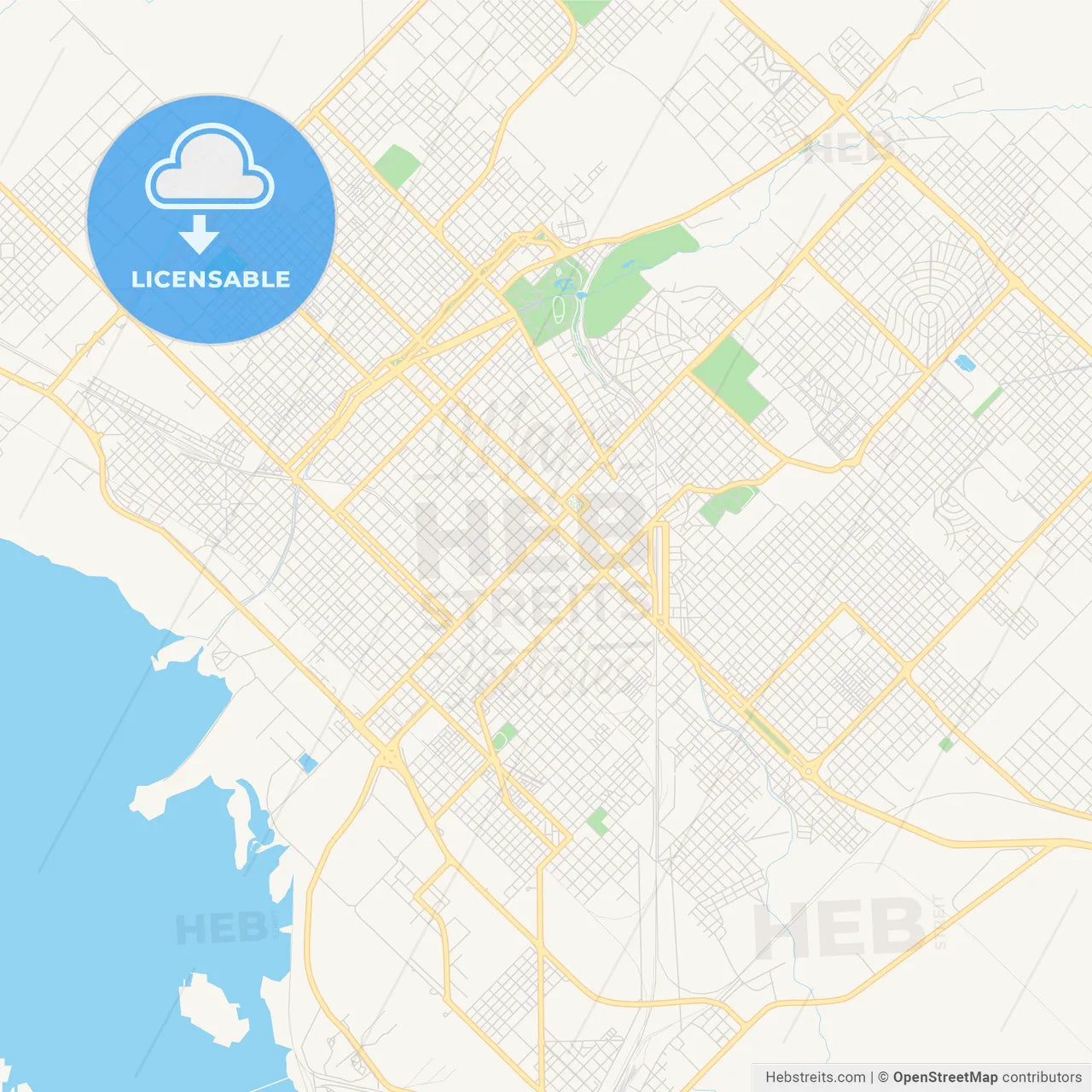 Printable street map of Bahia Blanca, Argentina