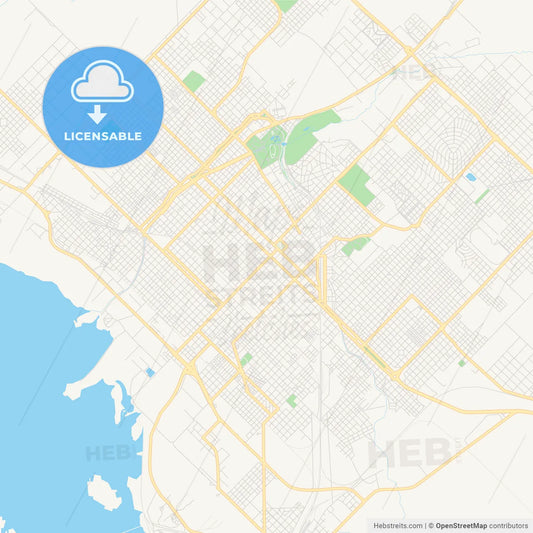 Printable street map of Bahia Blanca, Argentina