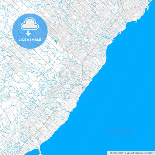 Rich detailed vector map of Oakville, Ontario, Canada