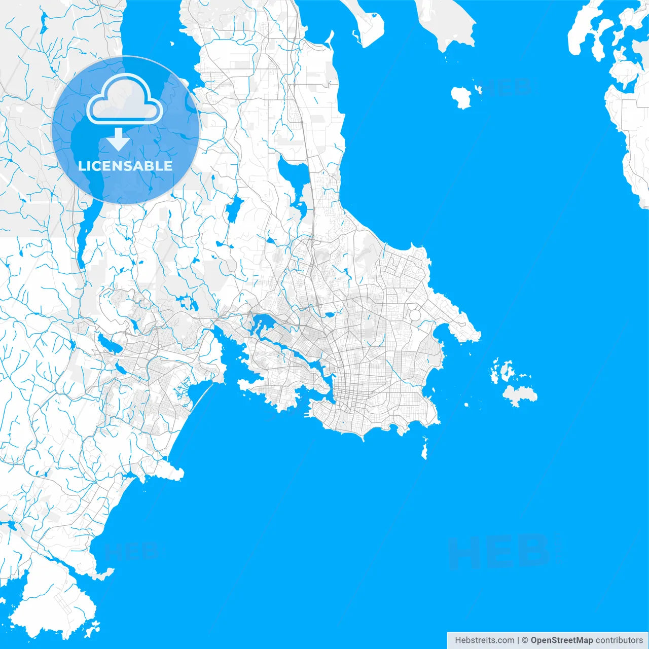 Rich detailed vector map of Saanich, British Columbia, Canada