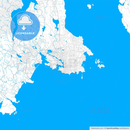 Rich detailed vector map of Victoria, British Columbia, Canada
