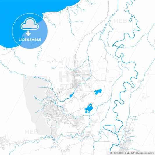 Rich detailed vector map of Choloma, Cortés, Honduras