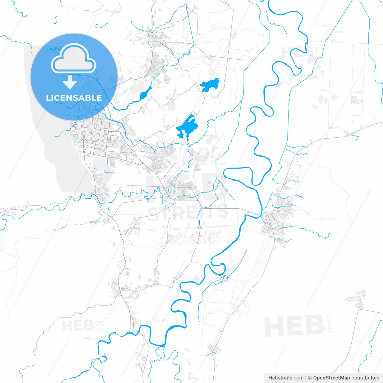 Rich detailed vector map of La Lima, Cortés, Honduras