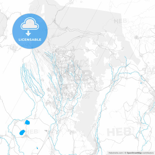 Rich detailed vector map of Jiutepec, Morelos, Mexico