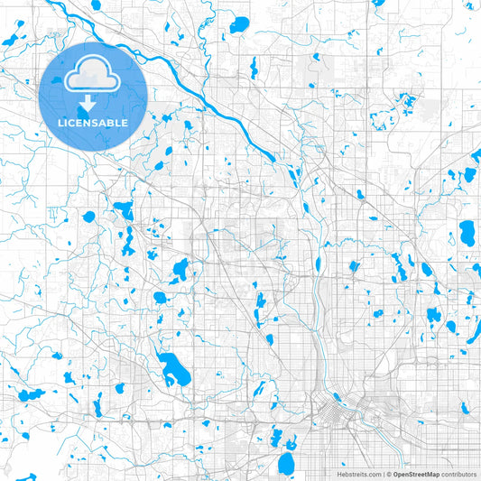 Rich detailed vector map of Brooklyn Park, Minnesota, USA