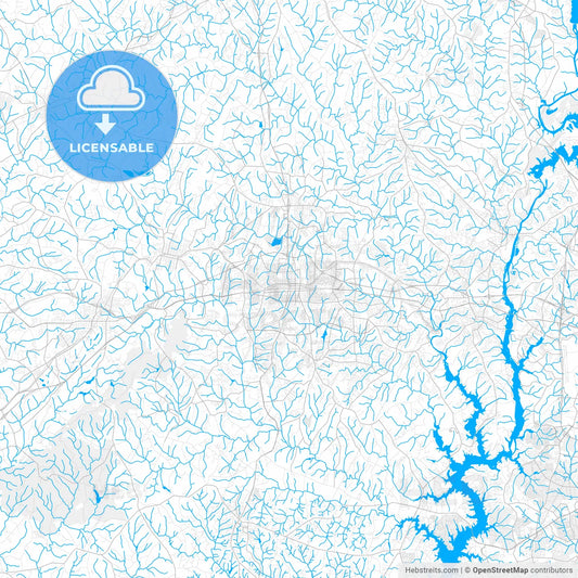 Rich detailed vector map of Gastonia, North Carolina, USA