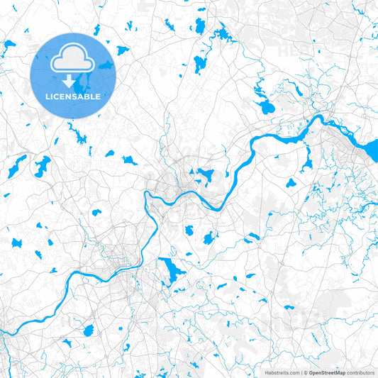 Rich detailed vector map of Haverhill, Massachusetts, USA
