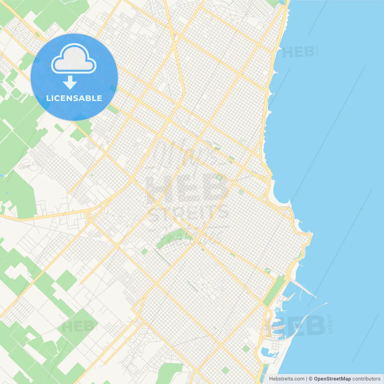 Printable street map of Mar del Plata, Argentina