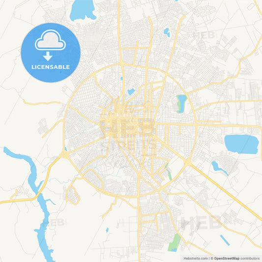 Printable street map of Feira de Santana, Brazil