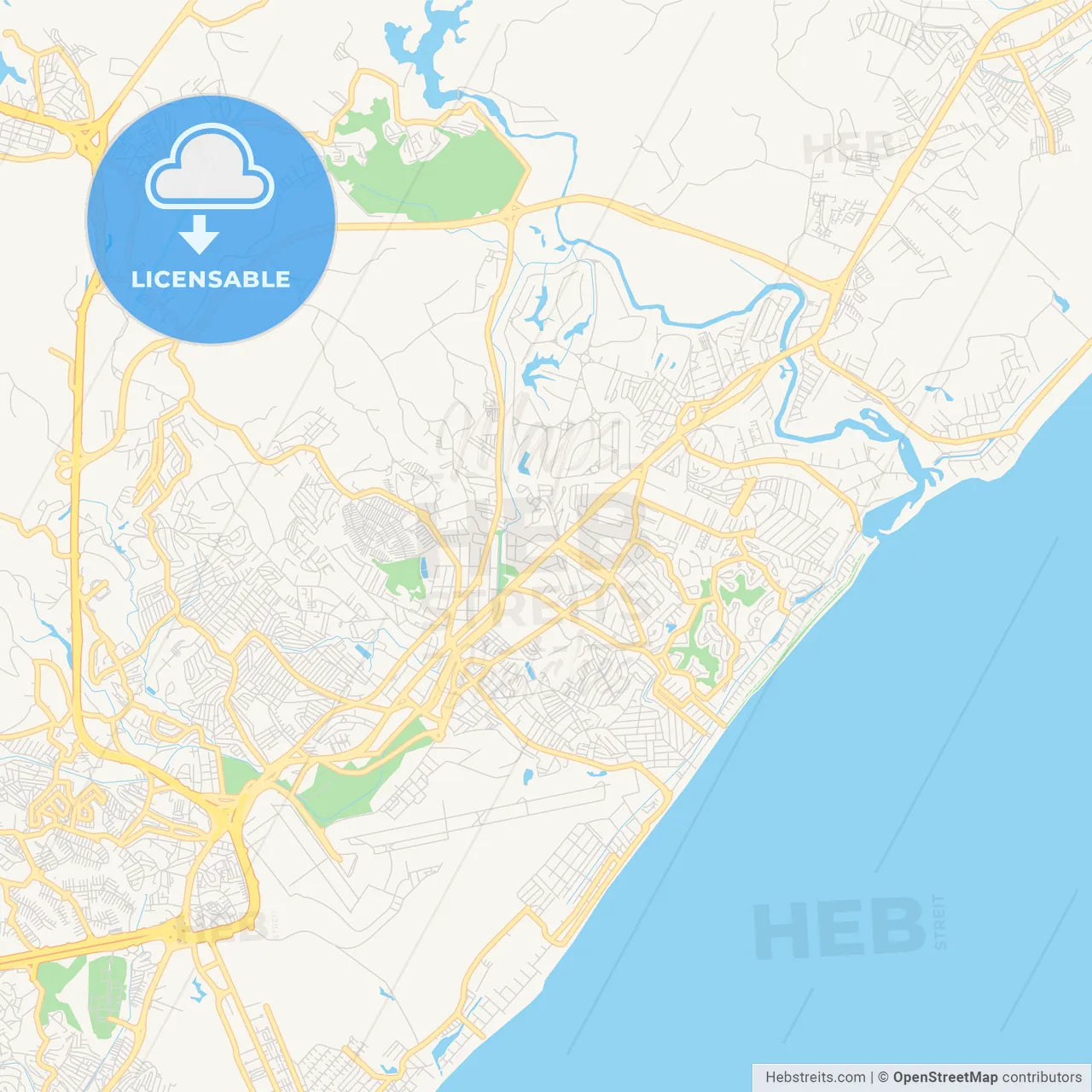 Printable street map of Lauro de Freitas, Brazil