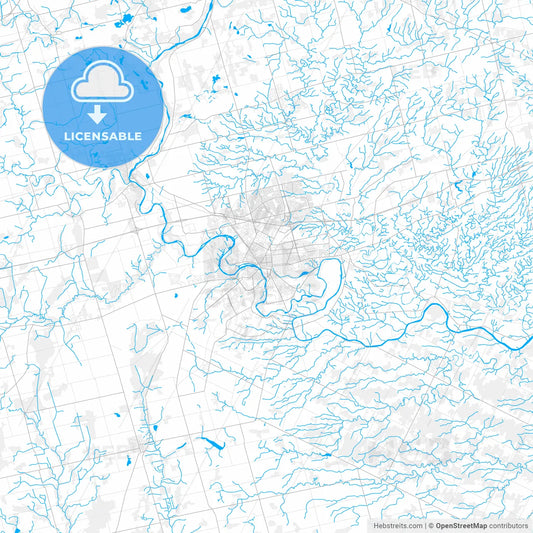 Rich detailed vector map of Brantford, Ontario, Canada