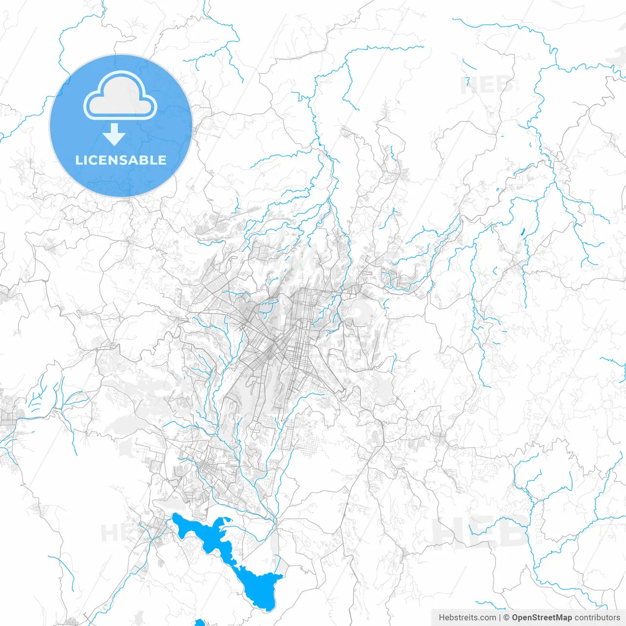 Rich detailed vector map of Guatemala City, Guatemala, Guatemala