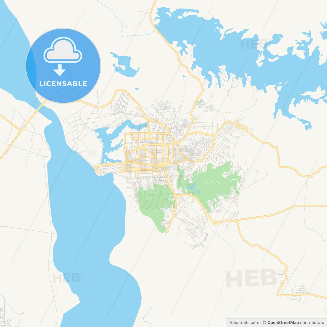 Printable street map of Barrancabermeja, Colombia
