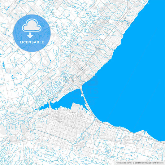 Rich detailed vector map of Burlington, Ontario, Canada
