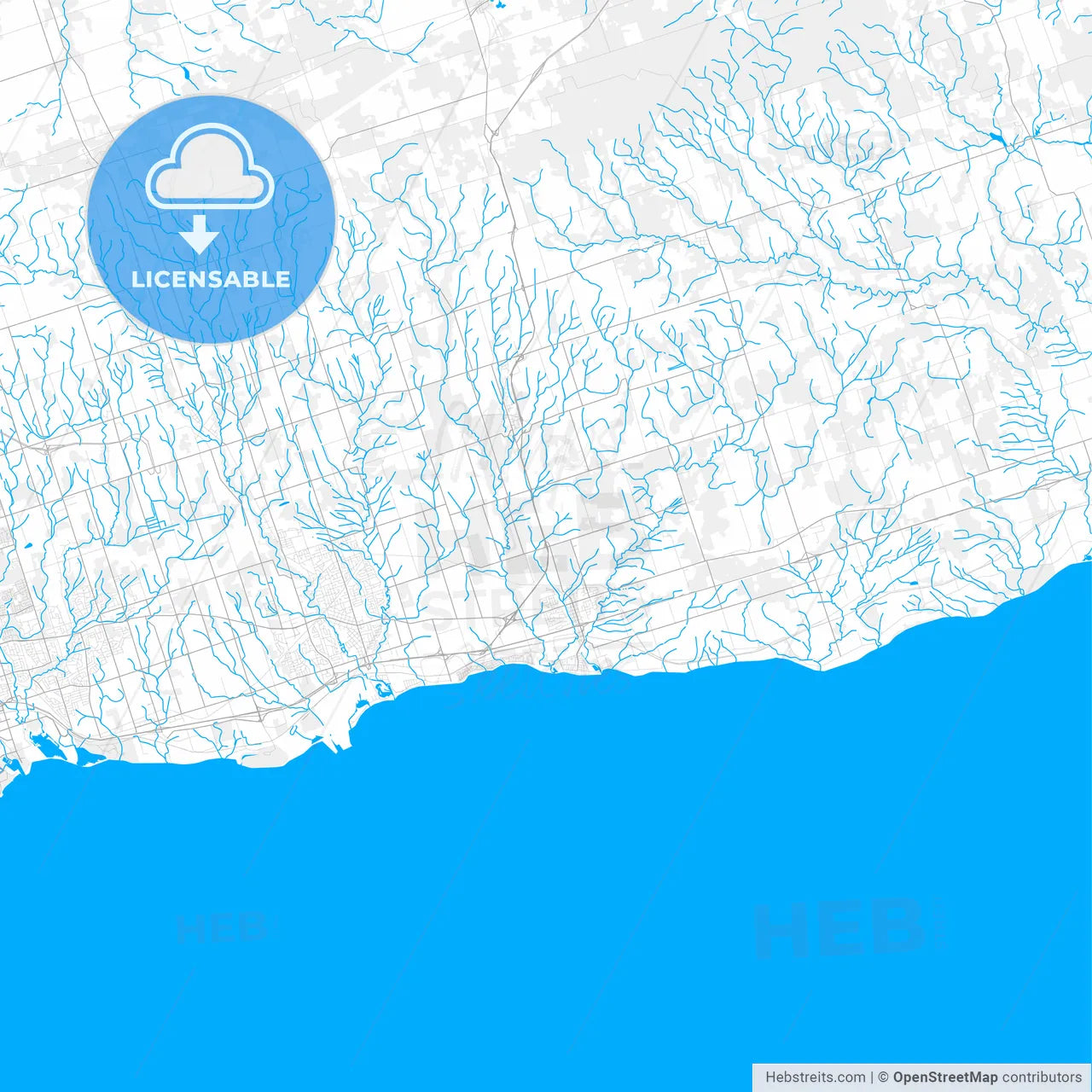 Rich detailed vector map of Clarington, Ontario, Canada