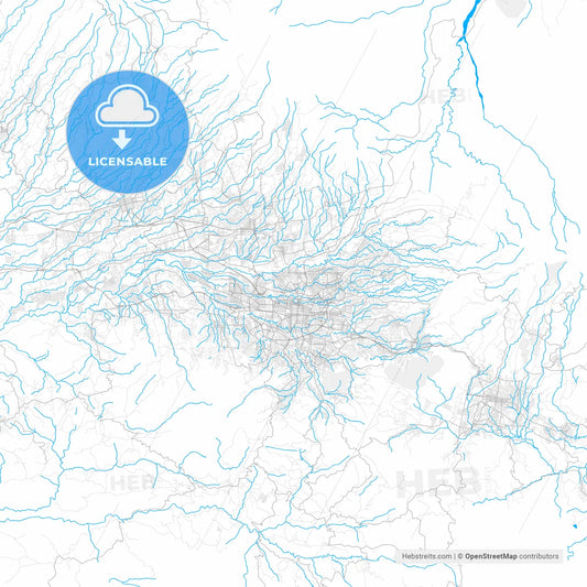 Rich detailed vector map of Cinco Esquinas, San José, Costa Rica