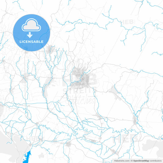 Rich detailed vector map of San Francisco de Macorís, Duarte, Dominican Republic