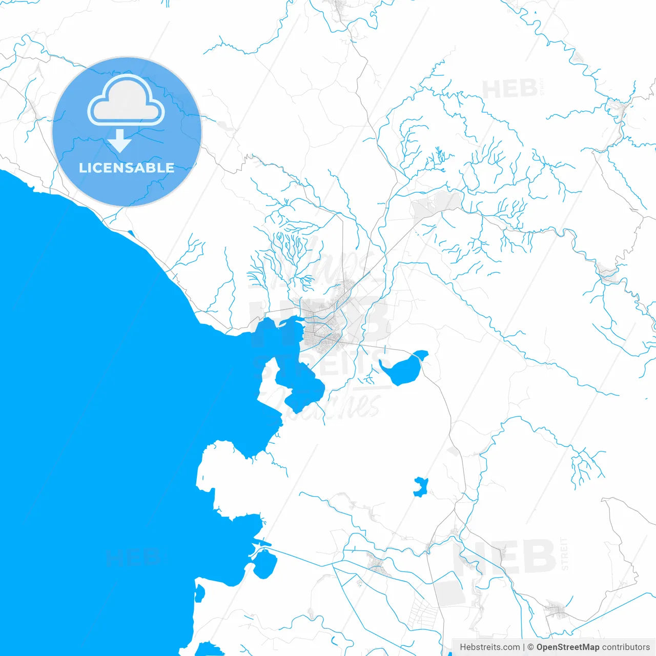 Rich detailed vector map of Gonaïves, Artibonite, Haiti