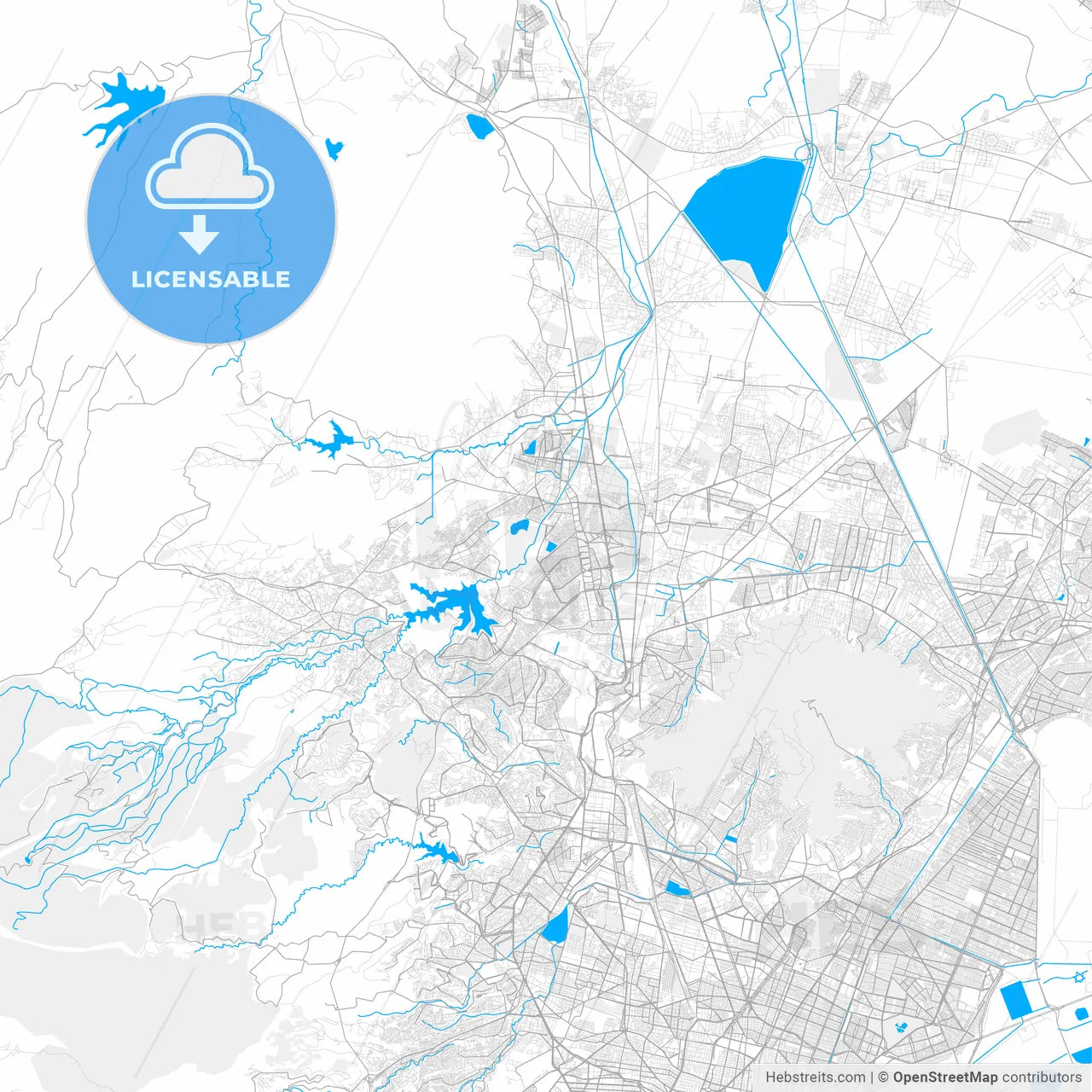 Rich detailed vector map of Cuautitlán Izcalli, México, Mexico