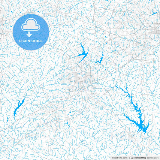 Rich detailed vector map of High Point, North Carolina, USA