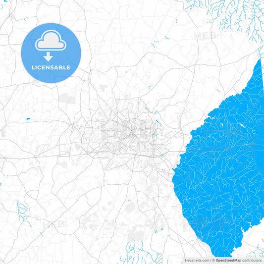 Rich detailed vector map of Burlington, North Carolina, United States of America