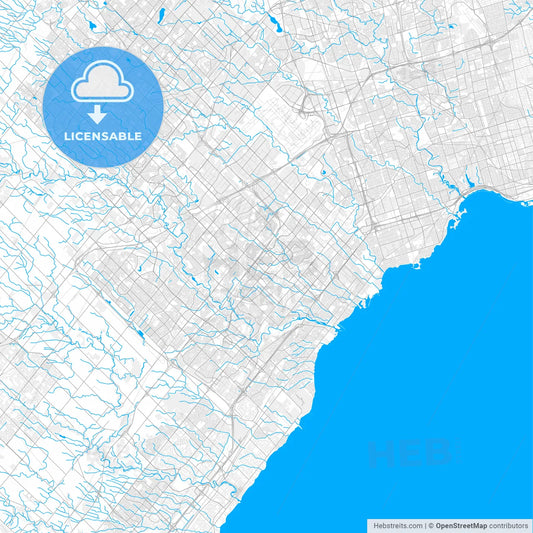 Rich detailed vector map of Mississauga, Ontario, Canada