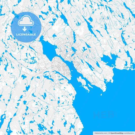 Rich detailed vector map of Halifax, Nova Scotia, Canada