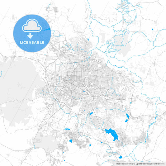 Rich detailed vector map of Guadalajara, Jalisco, Mexico