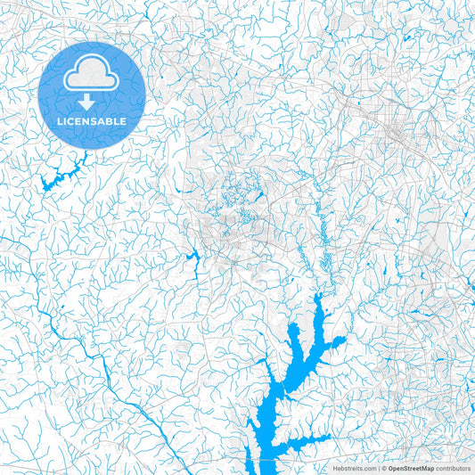 Rich detailed vector map of Chapel Hill, North Carolina, USA