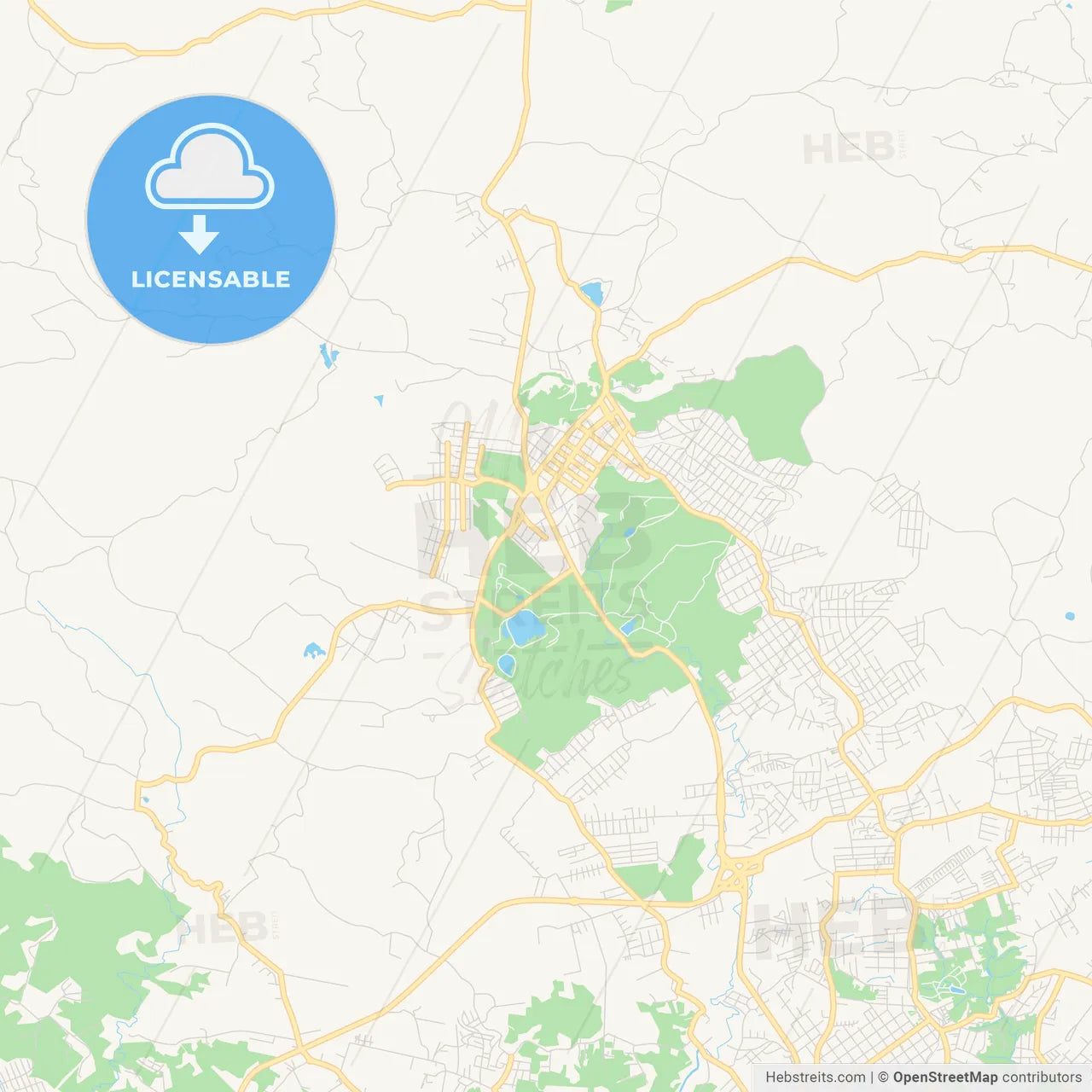 Printable street map of Almirante Tamandare, Brazil