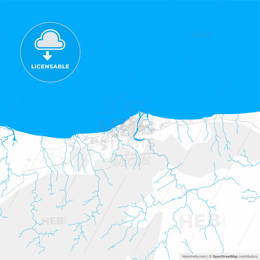 Rich detailed vector map of La Ceiba, Atlántida, Honduras