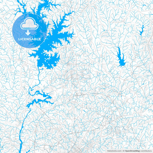 Rich detailed vector map of Huntersville, North Carolina, USA