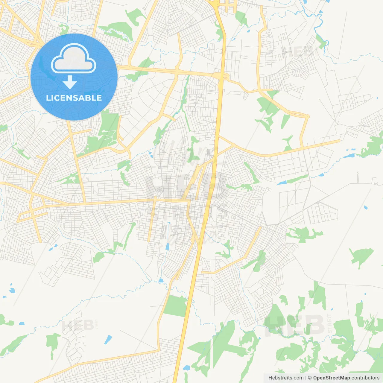 Printable street map of Aparecida de Goiania, Brazil