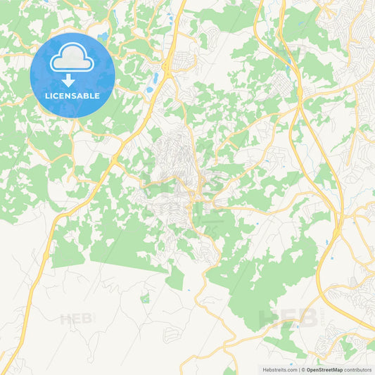 Printable street map of Itapecerica da Serra, Brazil