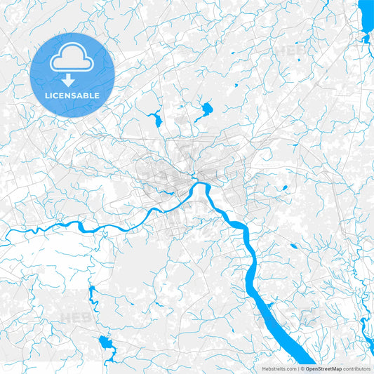 Rich detailed vector map of Moncton, New Brunswick, Canada