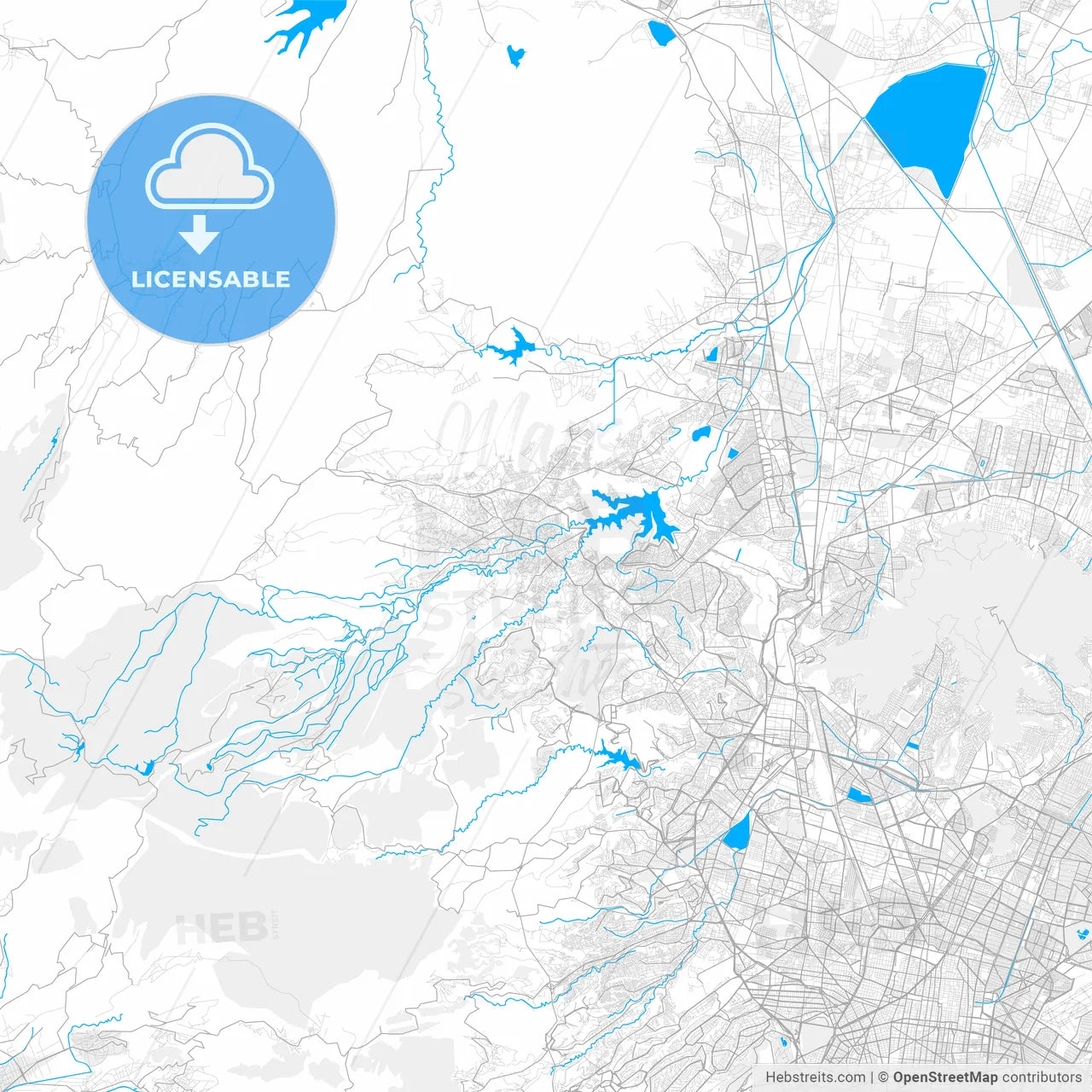 Rich detailed vector map of Ciudad Nicolás Romero, México, Mexico