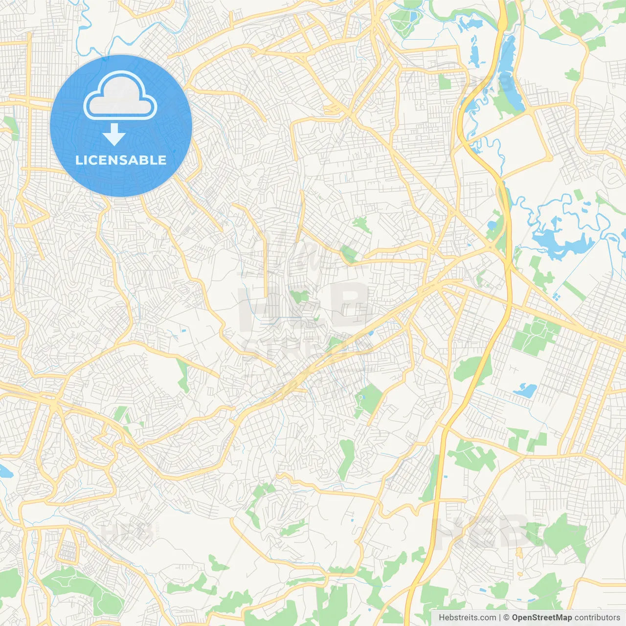 Printable street map of Ferraz de Vasconcelos, Brazil