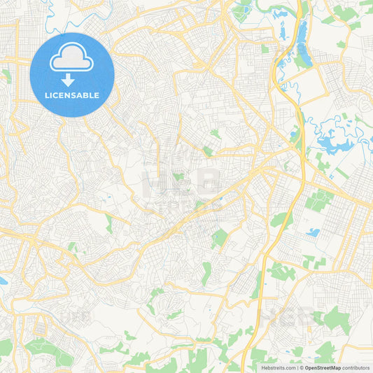 Printable street map of Ferraz de Vasconcelos, Brazil