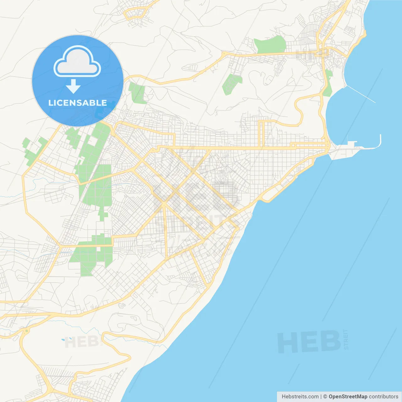 Printable street map of Comodoro Rivadavia, Argentina