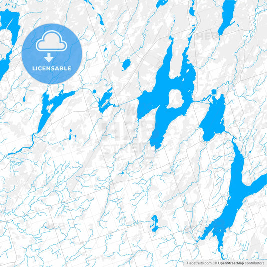 Rich detailed vector map of Kawartha Lakes, Ontario, Canada