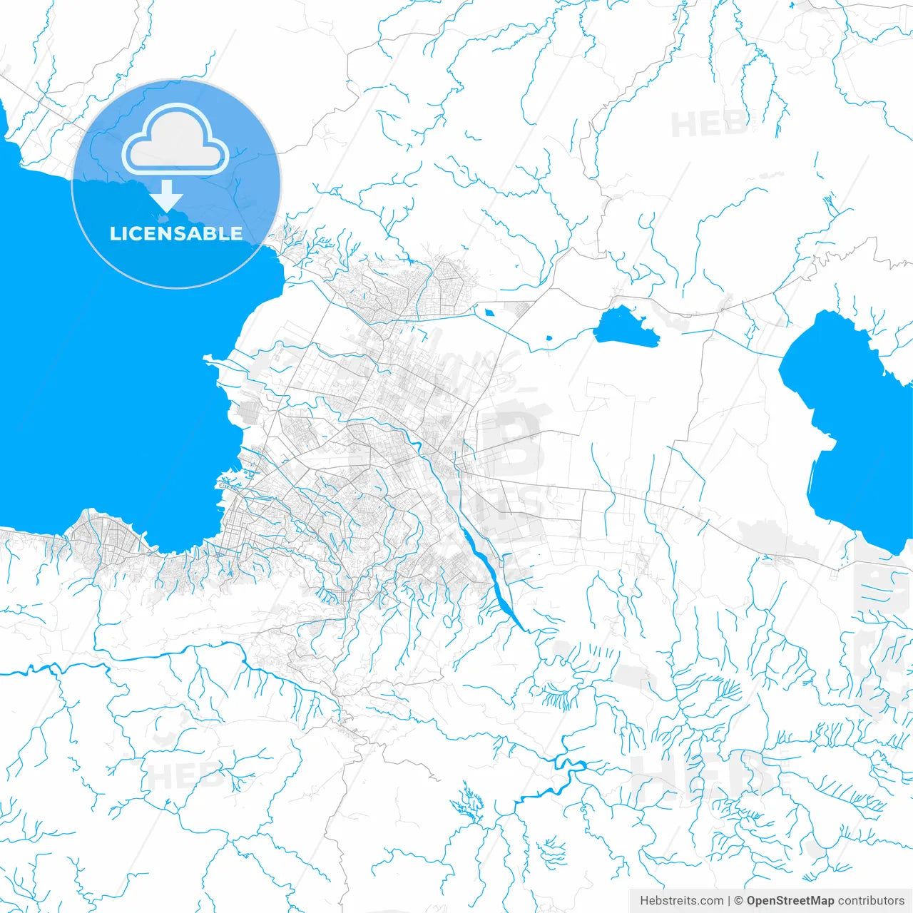Rich detailed vector map of Croix-des-Bouquets, Ouest, Haiti
