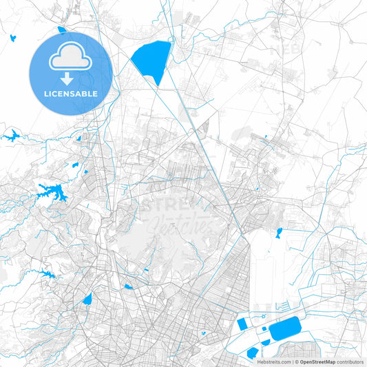 Rich detailed vector map of Coacalco de Berriozábal, México, Mexico