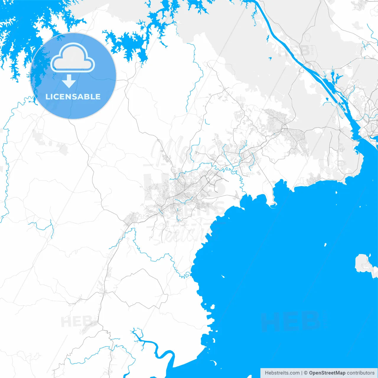 Rich detailed vector map of La Chorrera, Panamá Oeste, Panama
