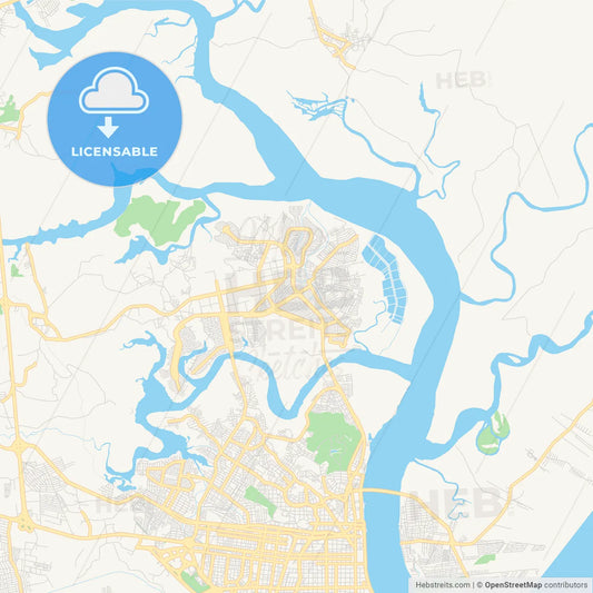 Printable street map of Nossa Senhora do Socorro, Brazil