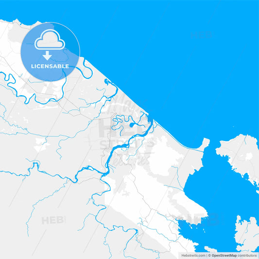 Rich detailed vector map of Changuinola, Bocas del Toro, Panama