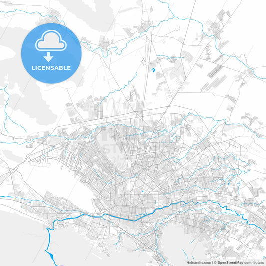 Rich detailed vector map of General Escobedo, Nuevo León, Mexico